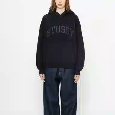 Stussy FW24 FELT PATCH KNIT HOODIE