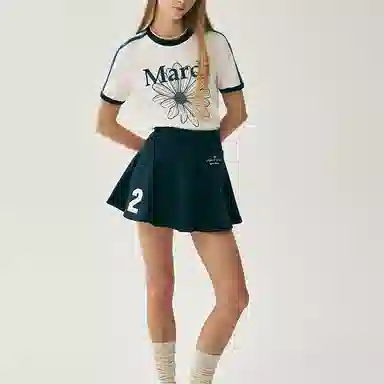 MARDI MERCREDI LINGER TSHIRT FLOWERMARDI_IVORY NAVY SS25T