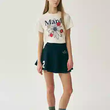 MARDI MERCREDI SS25 SLIM TSHIRT FLOWERMARDI BLOSSOM_CREAM T