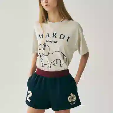 MARDI MERCREDI SS25 TSHIRT DDANJI CH.06_OATMEAL NAVY T