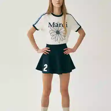 MARDI MERCREDI SS25 FLARE MINI SKIRT ORIGINALIS 25_NAVY