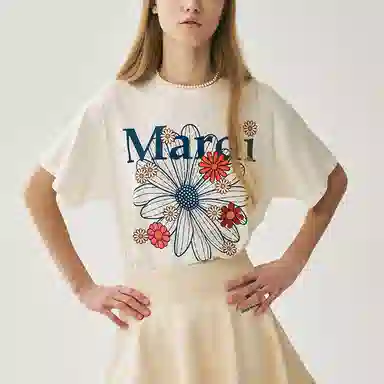 MARDI MERCREDI SS25 TSHIRT FLOWERMARDI BLOSSOM_CREAM T