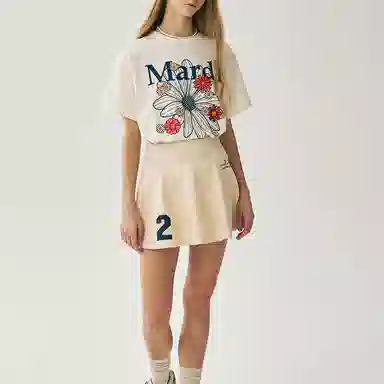MARDI MERCREDI SS25 TSHIRT FLOWERMARDI BLOSSOM_CREAM T