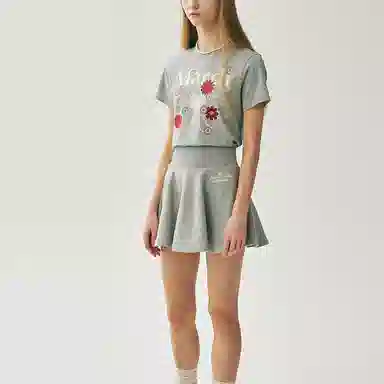 MARDI MERCREDI SS25 FLARE MINI SKIRT ORIGINALIS 25_GREY