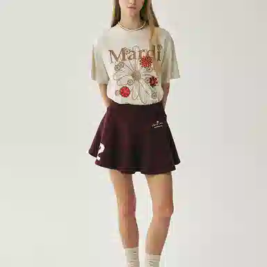 MARDI MERCREDI SS25 TSHIRT FLOWERMARDI BLOSSOM_OATMEAL TAUPE T
