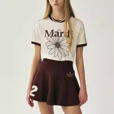 Mardi Mercredi Linger T-Shirt Cream Burgundy