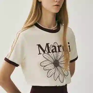 Mardi Mercredi Linger T-Shirt Cream Burgundy