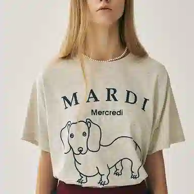 MARDI MERCREDI SS25 TSHIRT DDANJI CH.06_OATMEAL NAVY T