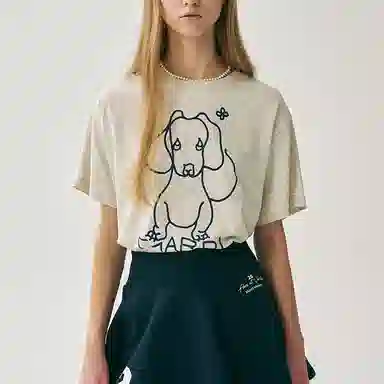 MARDI MERCREDI SS25 TSHIRT DDANJI CH.02_OATMEAL NAVY T