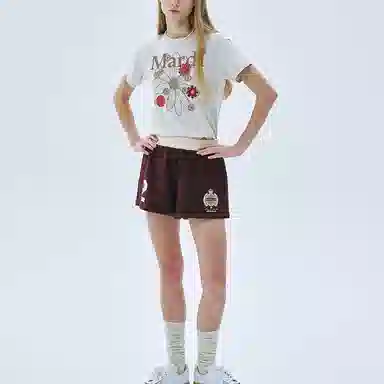 MARDI MERCREDI SS25 SLIM TSHIRT FLOWERMARDI BLOSSOM_OATMEAL T