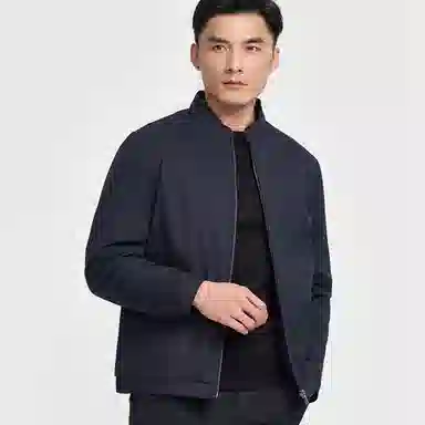 才子 纯色简约时尚立领加绒保暖夹克 男款