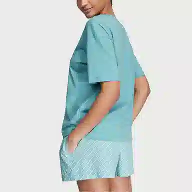 Victoria's Secret Cotton Short Tee-Jama SetFountain Blue