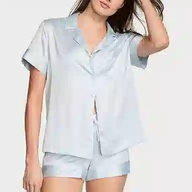 Victoria's Secret Satin Short Pajama SetBallad Blue