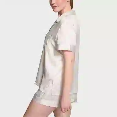 Victoria's Secret Satin Short Pajama Set Coconut White
