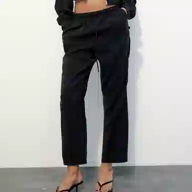 ZARA Black Straight-Leg Pants