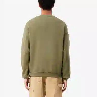 Lacoste Letter Print Crewneck Sweatshirt Khaki Green