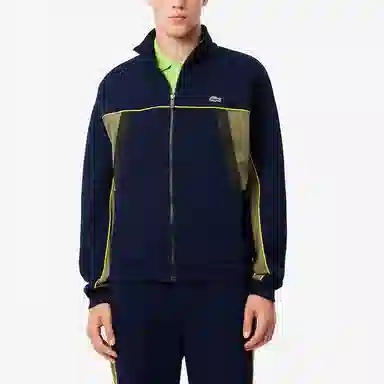Lacoste Logo Zip Sweatshirt Blue