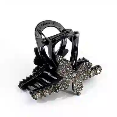 卡铂雅 黑色朵休闲 潮流设计港风复古镶钻极简高级感 发夹 女款