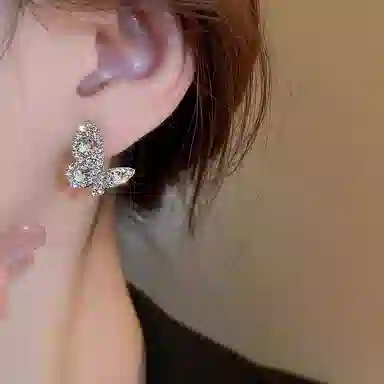 彤彤兔 轻奢蝴蝶高级优雅 合金 耳环 女款