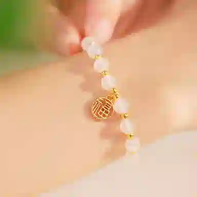 吉图金 转运珠福牌 福气满满国风复古设计 精致气质温婉 足金 一口价 黄金手串 女款