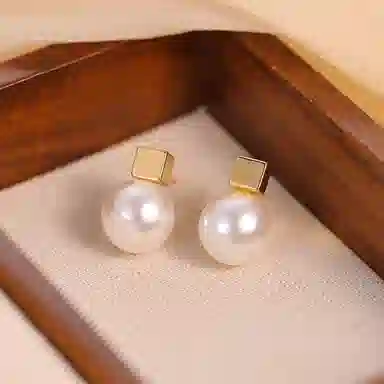 韵系 法式气质 铜镀金 仿珍珠 耳环 女款