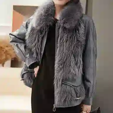 【dme】纯色休闲宽松翻领百搭夹克外套 女款 灰色