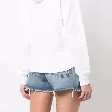 KENZO SS22 Logo Embroidered Hoodie White