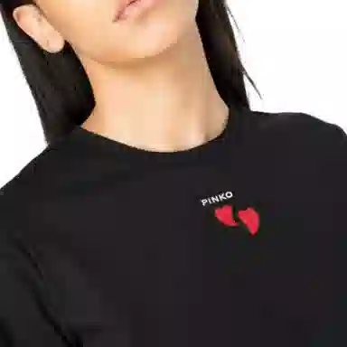 PINKO T-Shirt With Heart Embroidery T
