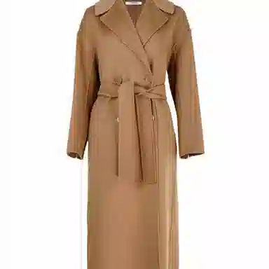 Max Mara Wool Tie Coat Brown