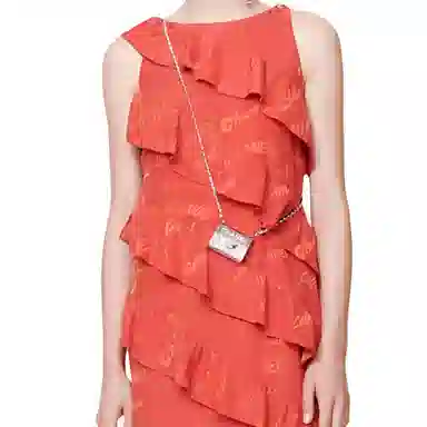 CHANEL SS22 Silk Jacquard Dress Red