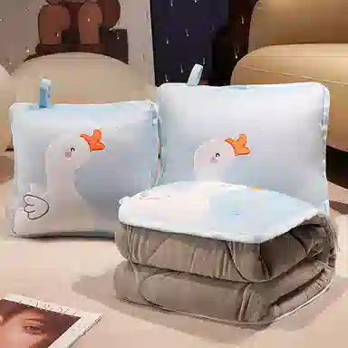 公主恋人 卡通加厚抱枕被 可爱兔子恐龙哈士奇靠枕 午睡毯 玩偶周边