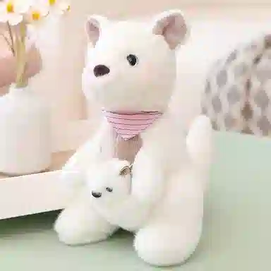 公主恋人 母子袋鼠 可爱安抚抱枕靠枕 玩偶 毛绒公仔