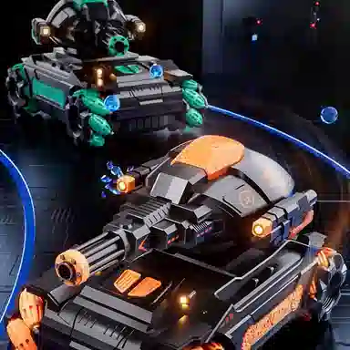 简普森 四驱遥控水弹坦克车 动感灯光音乐 双遥控 手势感应 越野车 遥控玩具