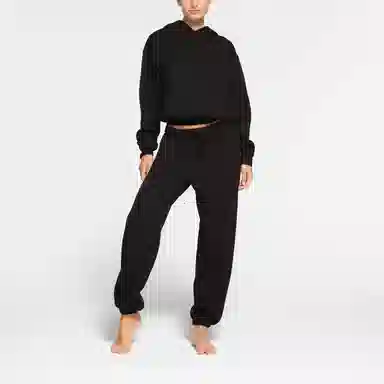 Skims Cotton Fleece Classic Hoodie Onyx