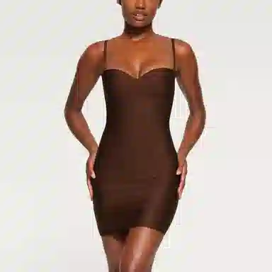 SKIMS Body Underwire Slip Dress Cocoa