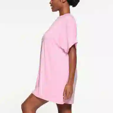 SKIMS SLEEP T-SHIRT MINI DRESS BUBBLE GUM