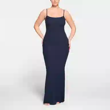 SKIMS Soft Lounge Long Slip Dress Navy