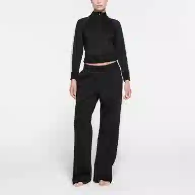 SKIMS Track Zip Up Jacket Onyx