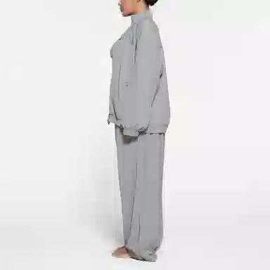 SKIMS Track Woven Nylon Oversized Jacket Pacific