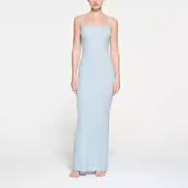 SKIMS Soft Lounge Long Slip Dress Celeste