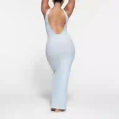 SKIMS Soft Lounge Lace Scoop Neck Dress Celeste