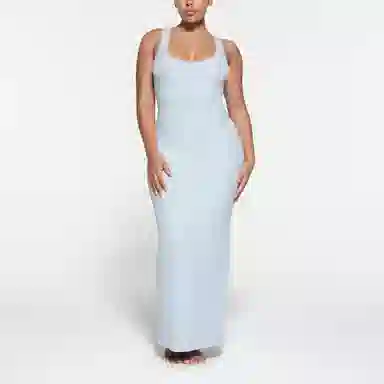 SKIMS Soft Lounge Lace Scoop Neck Dress Celeste