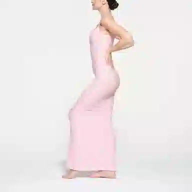 SKIMS Soft Lounge Long Slip Dress Cherry Blossom