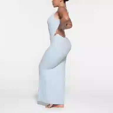 SKIMS Soft Lounge Lace Scoop Neck Dress Celeste