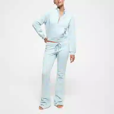 SKIMS SS24 FRENCH TERRY SHRUNKEN HALF ZIP OPAL