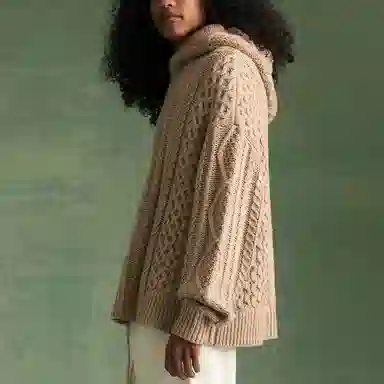 Fear of God Essentials Cable Knit Hoodie Gold Heather