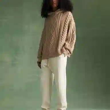 Fear of God Essentials Cable Knit Hoodie Gold Heather