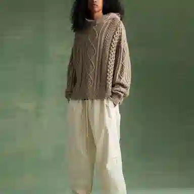 Fear of God Essentials Cable Knit Hoodie Core Heather