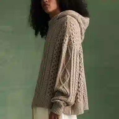 Fear of God Essentials Cable Knit Hoodie Core Heather