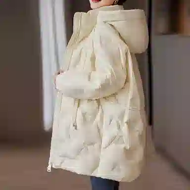 【dme】 休闲纯色连帽长袖羽绒服 女款